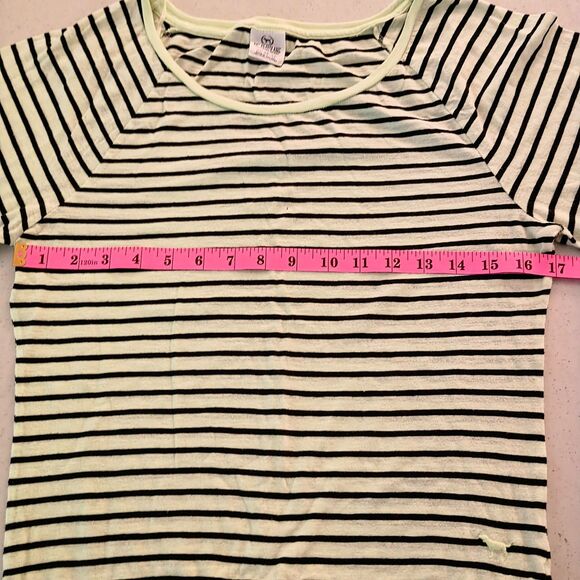 VS PINK Striped Long Sleeve Top Neon Yellow Green - Juniors XS - Picture 4 of 8